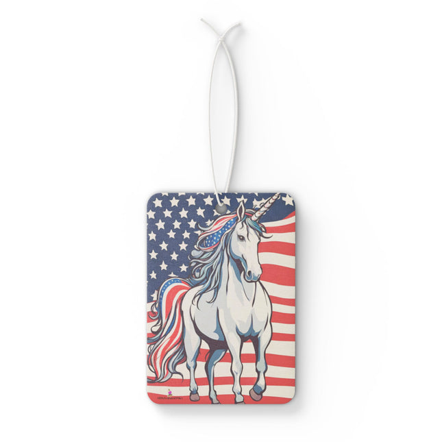 Red White & Blue Patriotic Unicorn Car Air Freshener, American Flag Freedom Horse Scented Gift, Stars and Stripes U.S. Truck Auto Accessory
