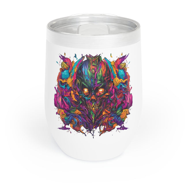 EVIL AWAKENING TRIPPY PSYCHEDELIC SKULL Wine Tumbler