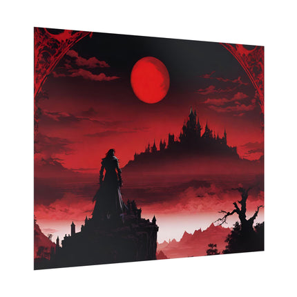 WHAT A HORRIBLE NIGHT TO TRAVERSE THE DARKNESS - Dracula Castle Video Game Inspired Wall Decor Poster