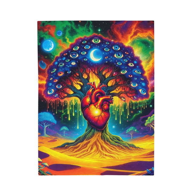 PSYCHEDELIC TREE OF BEATING LIFE EYES Trippy Blanket