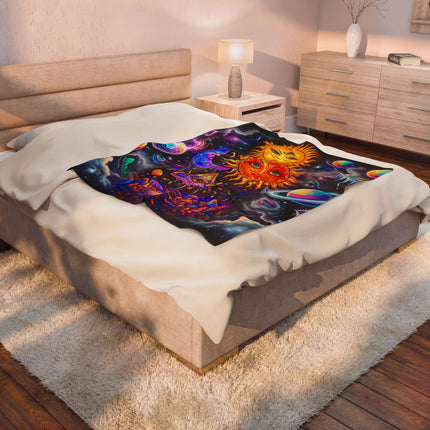 MINDFUL EYES OF THE SUNS AND MOON Psychedelic Blanket