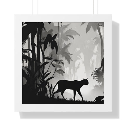 CHEETAH PREDATOR SHADOW - Wild Leopard Jungle Framed Wall Art