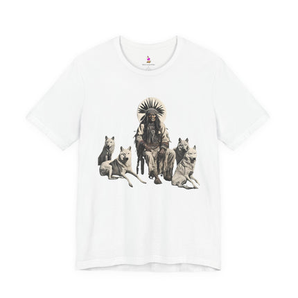 WOLF PACK MOUNTAIN CHIEF T-Shirt - Native American Wolf Wilderness Tee