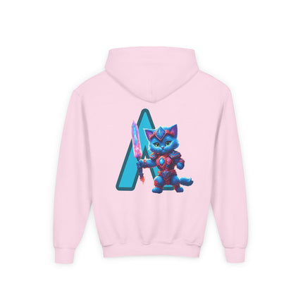 CUSTOM Letter A PERSONALIZED Warrior Cat Girls Hoodie Sweatshirt (ADD NAME TO FRONT)