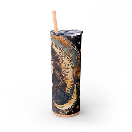 SUN & MOON GODDESS Skinny Tumbler - Lunar Astronomy Wiccan Dreams Cup