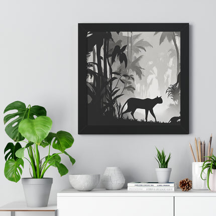 CHEETAH PREDATOR SHADOW - Wild Leopard Jungle Framed Wall Art