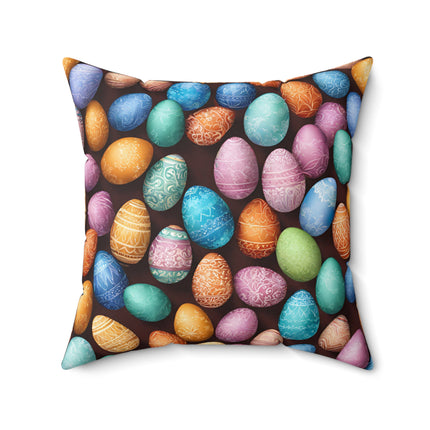 EASTER MORNING BUNNY and Eggs Decorative Pillow