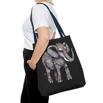 Personalized Elephant Gift Tote | Majestic Custom Grocery Bag | Animal Lovers Office Travel Carrier | Wild Kingdom Business Traveler