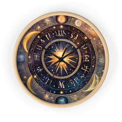 GALAXY CYCLE Wall Clock - Celestial Moon Phases Astronomy Decor