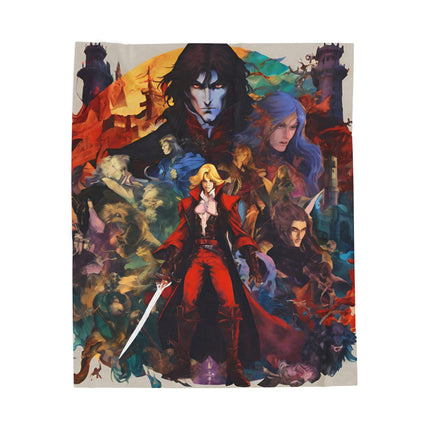 EVIL OVERLOOKS THE CLAN OF LEGEND Video Game Inspired Abstract Collage Blanket