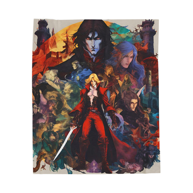 EVIL OVERLOOKS THE CLAN OF LEGEND Video Game Inspired Abstract Collage Blanket