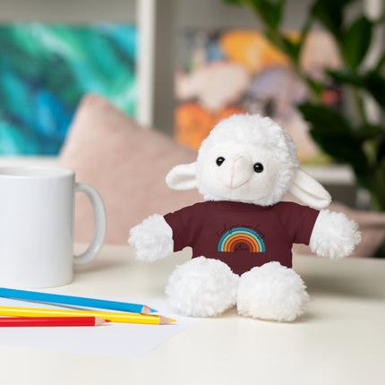 FIND YOUR INNER HAPPY PLACE Inspirational Rainbow Stuffed Animal
