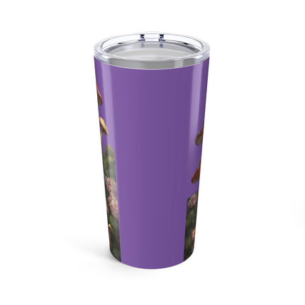 Flower Fantasy Maiden Girl Tumbler, Mushroom Flowered Garden Princess Fairy Travel Cup, Mystical Beauty Office Drink Holder