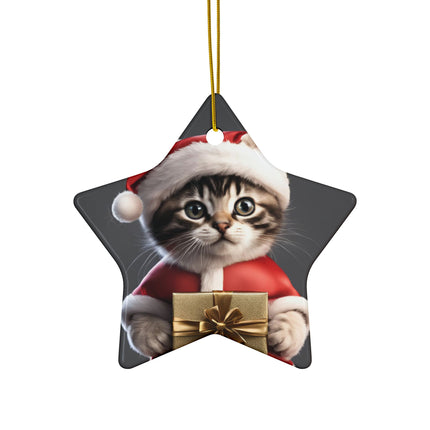 KITTEN CLAUS 2 Sided Holiday Ornament