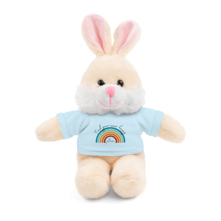 FIND YOUR INNER HAPPY PLACE Inspirational Rainbow Stuffed Animal