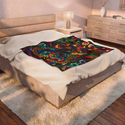 TRIPPY PAGAN MOON CYCLE Psychedelic Blanket