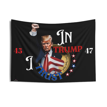 Trump Fight Fist Raise Coin Tapestry, President Trump Wall Hanging, Freedom Banner for Home Decor, Political Gift, USA Election Art