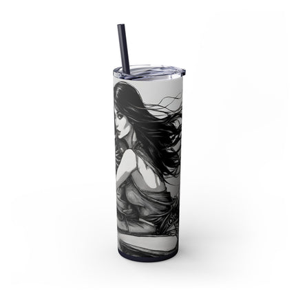 BEAUTY, BIKES AND BONES Skinny Tumbler - Dead Love Skeleton Rider Motorcycle Cup