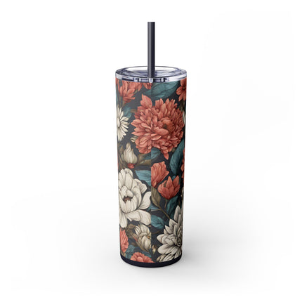 FLORAL BEAUTY Skinny Tumbler - Fitness Exercise Workout Drink Traveler