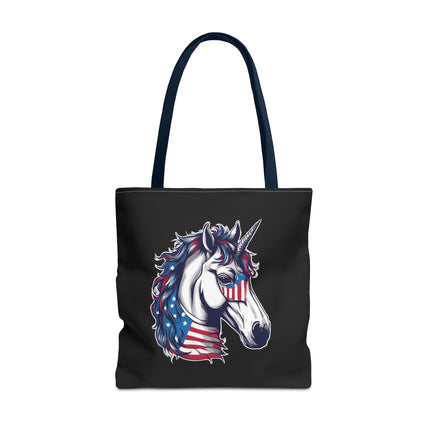 Patriotic Unicorn Gift Tote | American Flag Election Grocery Bag | United States Flag Freedom Lovers Office Travel Carrier | Patriot Sack