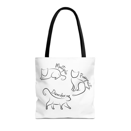 Cat Tote Bag | Cat Lovers Gift Bag | Multiple PUSSYNALITY Disorder Grocery Bag | Mental Health Humor | Two Sided Animal Owner Tote