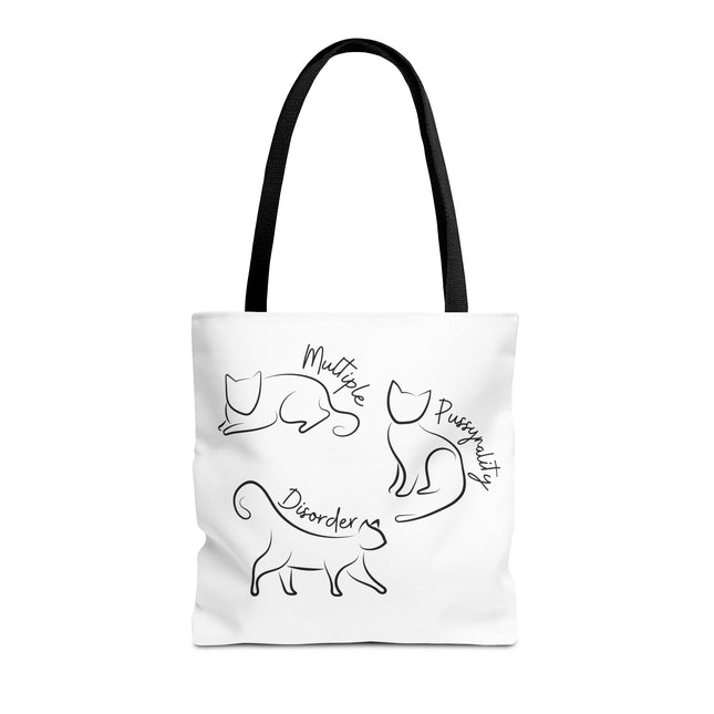 Cat Tote Bag | Cat Lovers Gift Bag | Multiple PUSSYNALITY Disorder Grocery Bag | Mental Health Humor | Two Sided Animal Owner Tote