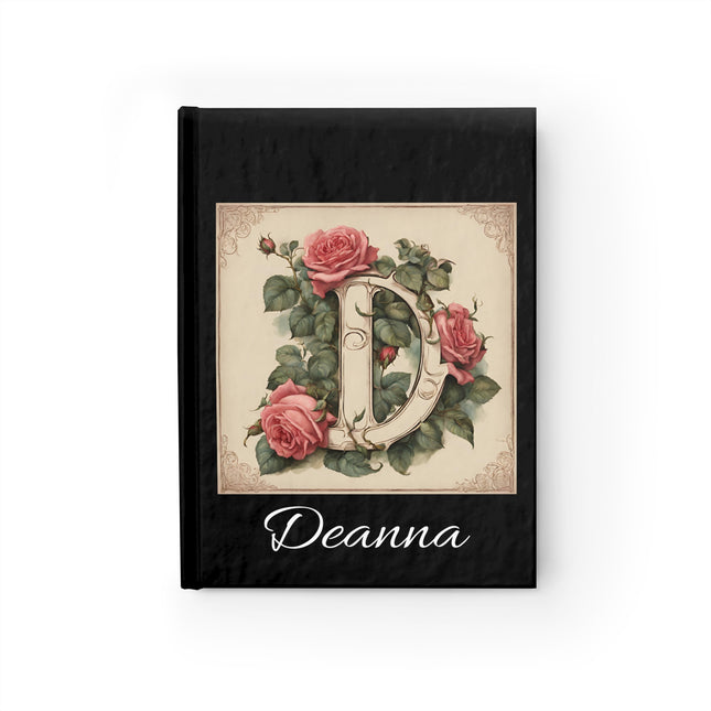 Personalized Letter D Diary | Custom Companion Journal | Hardcover Daily Life Log Black Book | Birthday, Wedding, Grandma, Grandmother Gift