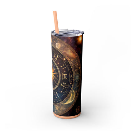 SUN & MOON PHASES Skinny Tumbler - Lunar Cycle Astronomy Night Sky Galaxy Cup
