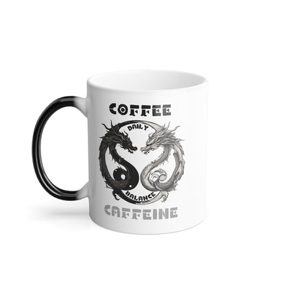 DRAGON YIN YANG Coffee Mug - Color Changing Twin Serpents Balance Cup