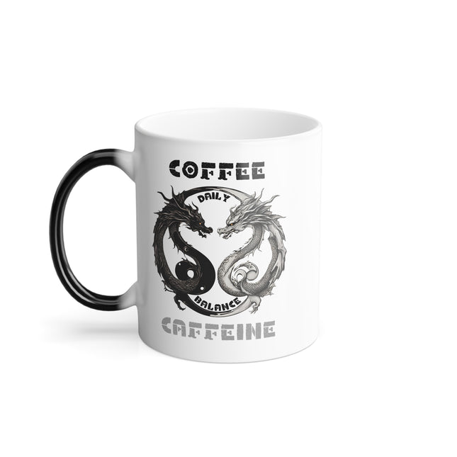 DRAGON YIN YANG Coffee Mug - Color Changing Twin Serpents Balance Cup