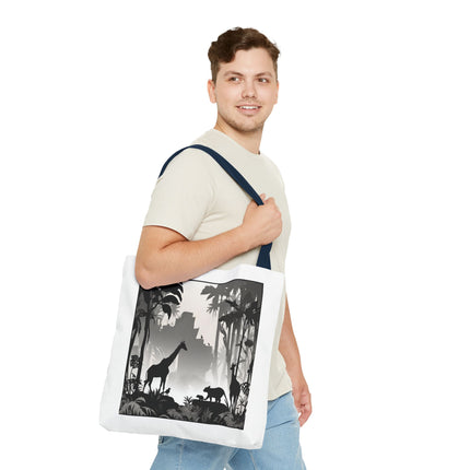 GIRAFFE SILHOUETTE Tote - Savannah Forest Shadow Nature Scene Travel Bag