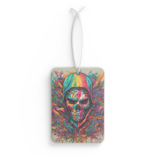 Skeletor Inspired Car Air Freshener | MOTU inspiration Abstract Graffiti Skeleton Warrior | Scented Auto Truck Accessory Skull Hanging Gift