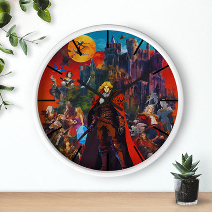 ACCURSED HERO OF THE NIGHT Video Game Inspired Abstract Collage Wall Art Clock