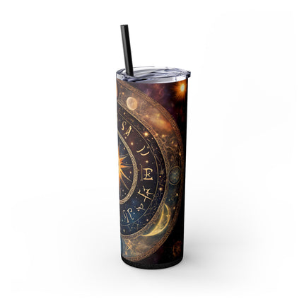 SUN & MOON PHASES Skinny Tumbler - Lunar Cycle Astronomy Night Sky Galaxy Cup