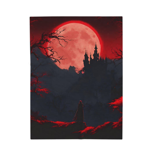 Castlevania Belmont Video Game Blanket | Cursed Ring of Lunar Blood Fleece Throw | Dracula Castle Bed or Couch Cover | Transylvania Sheet