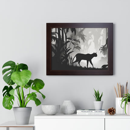 CHEETAH PREDATOR SHADOW - Wild Leopard Jungle Framed Wall Art