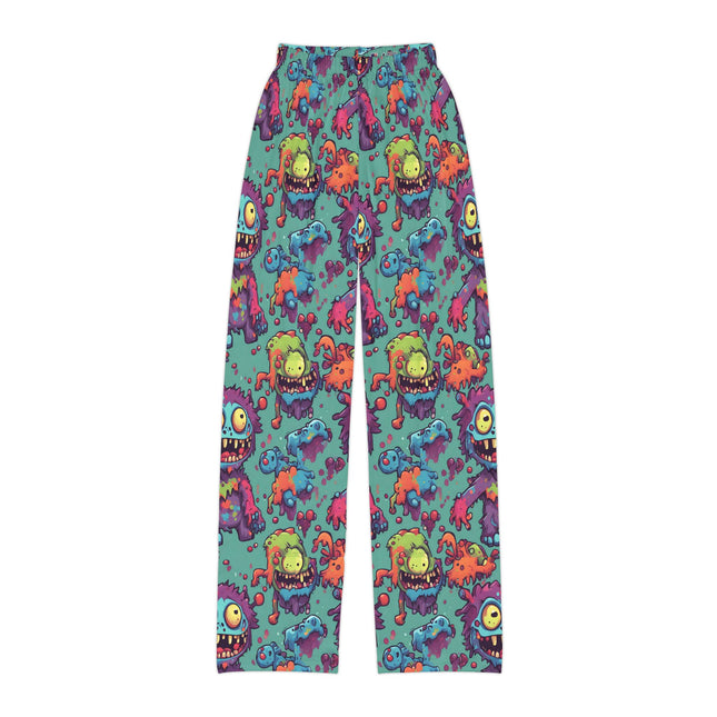 Kids Pajama Pants | Vintage 90's Style Retro Monster Gross Out Bed Time Wear | Cute Furry Fuzzy Ooze Beast Monsters Night Bottoms