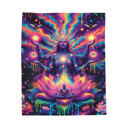 DIVINE LOTUS GODDESS Psychedelic Blanket