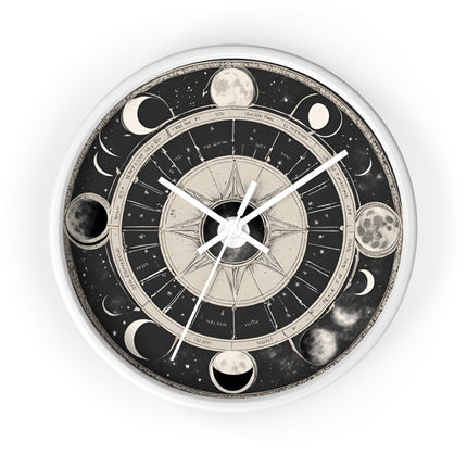 WICCAN MOON PHASES Wall Clock - Lunar Cycle Pagan Astronomy Decor