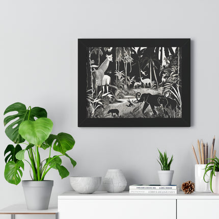 Animal Kingdom Print, Jungle Wall Decor, Elephant Picture, Shadow Wall Hanging, Giraffe Picture, Living Room Poster, Office Scenery