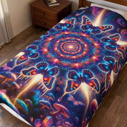 KALEIDOSCOPE OF THE MONARCHS Psychedelic Blanket