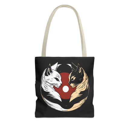 Cat Lovers Tote | Moon Lit Love Cat Grocery Bag | Feline Frisky Office Travel Carrier | Moonlight Kittens Cotton Traveler Tote
