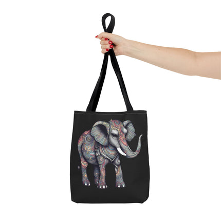 Personalized Elephant Gift Tote | Majestic Custom Grocery Bag | Animal Lovers Office Travel Carrier | Wild Kingdom Business Traveler