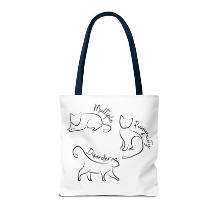 Cat Tote Bag | Cat Lovers Gift Bag | Multiple PUSSYNALITY Disorder Grocery Bag | Mental Health Humor | Two Sided Animal Owner Tote