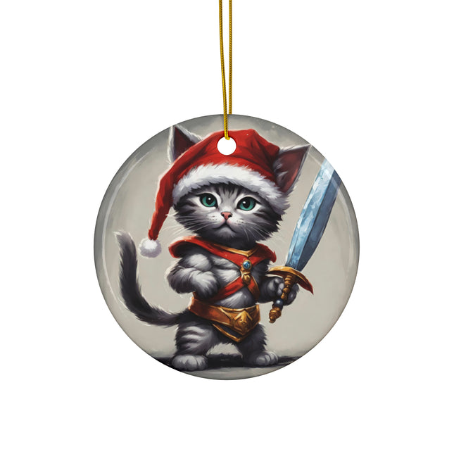 KITTEN WARRIOR Christmas Ornament