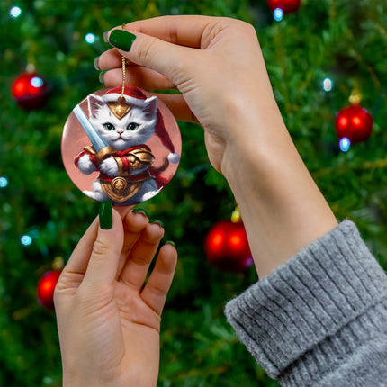 KITTEN WARRIOR Christmas Ornament