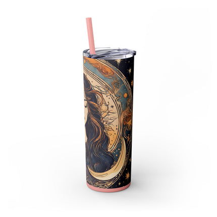 SUN & MOON GODDESS Skinny Tumbler - Lunar Astronomy Wiccan Dreams Cup