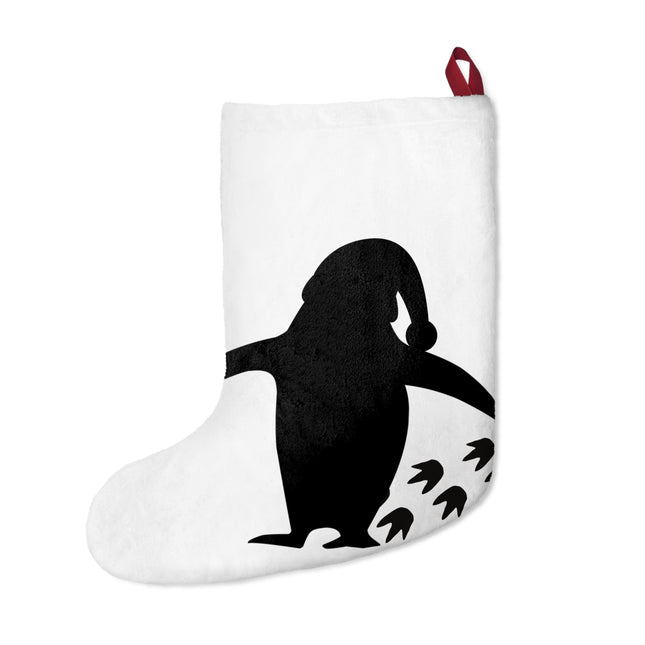 Christmas Stocking - Cute 2 Sided Snow Penguin and Shadow Design