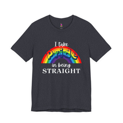 I TAKE PRIDE IN BEING STRAIGHT Funny Heterosexual Male or Female T-Shirt - Straight Pride Humor Tee