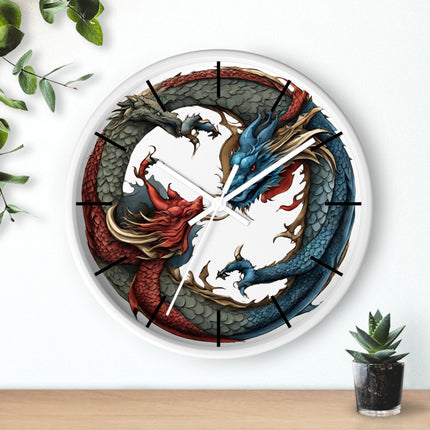 Dragon Clock - Yin Yang Dueling Serpents Wall Decor